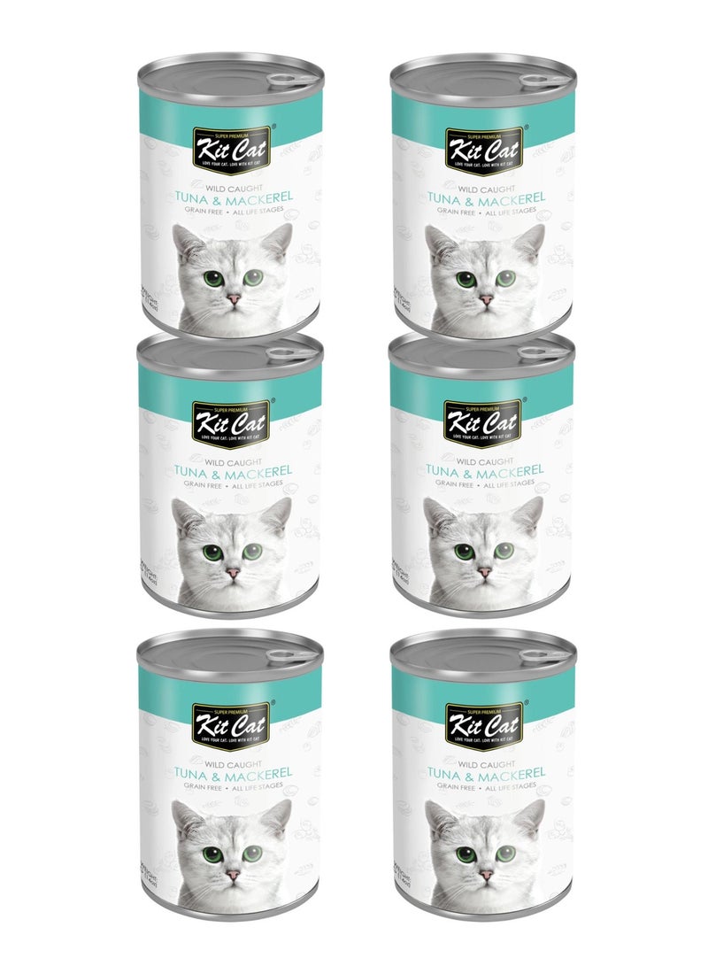 Kit Cat Atlantic Tuna with Mackerel Canned Cat Food – 400g x 6 Cans - Image 1